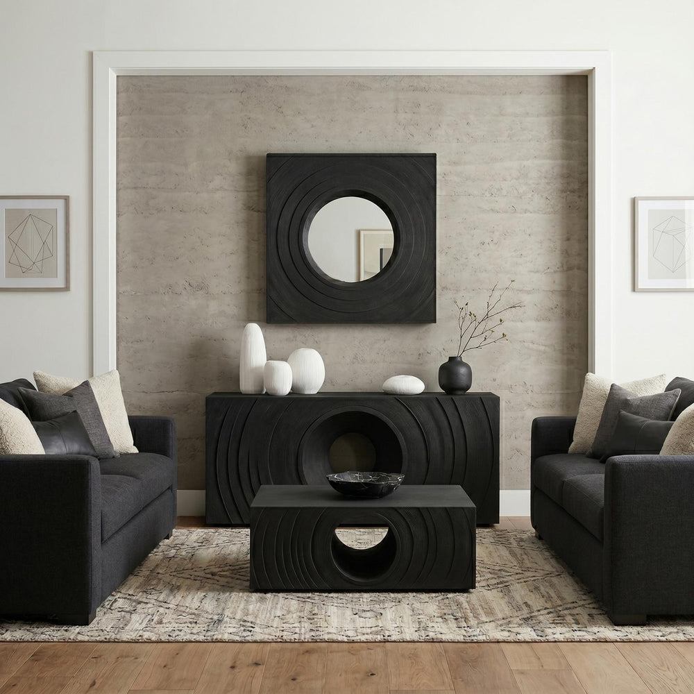Void Coffee Table, Black Stone by Phillips Collection — room setting