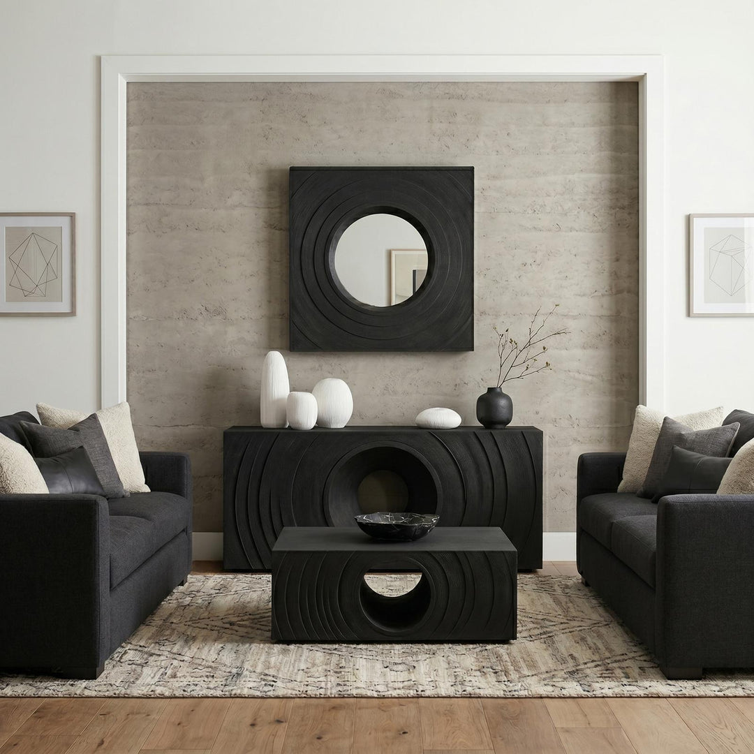 Void Coffee Table, Black Stone by Phillips Collection — room setting