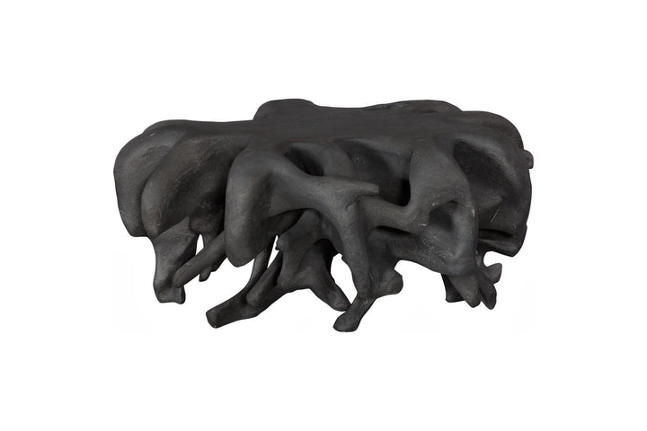 Cast Coffee Table, Round, Charcoal Stone by Phillips Collection — view 1