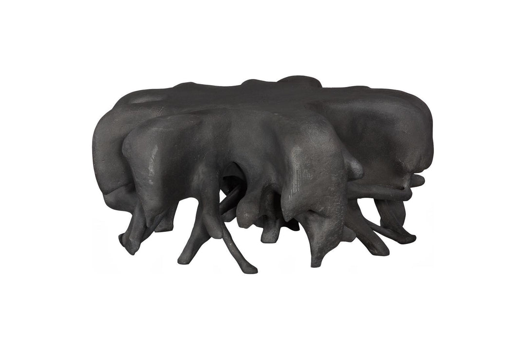 Cast Coffee Table, Round, Charcoal Stone by Phillips Collection — view 3