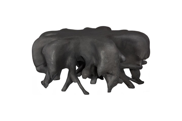 Cast Coffee Table, Round, Charcoal Stone by Phillips Collection — view 3