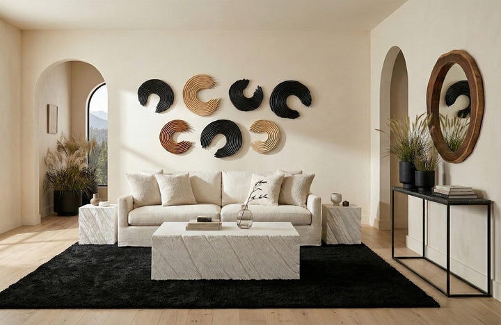 Shear Coffee Table, Rectangle, White Stone by Phillips Collection — room setting