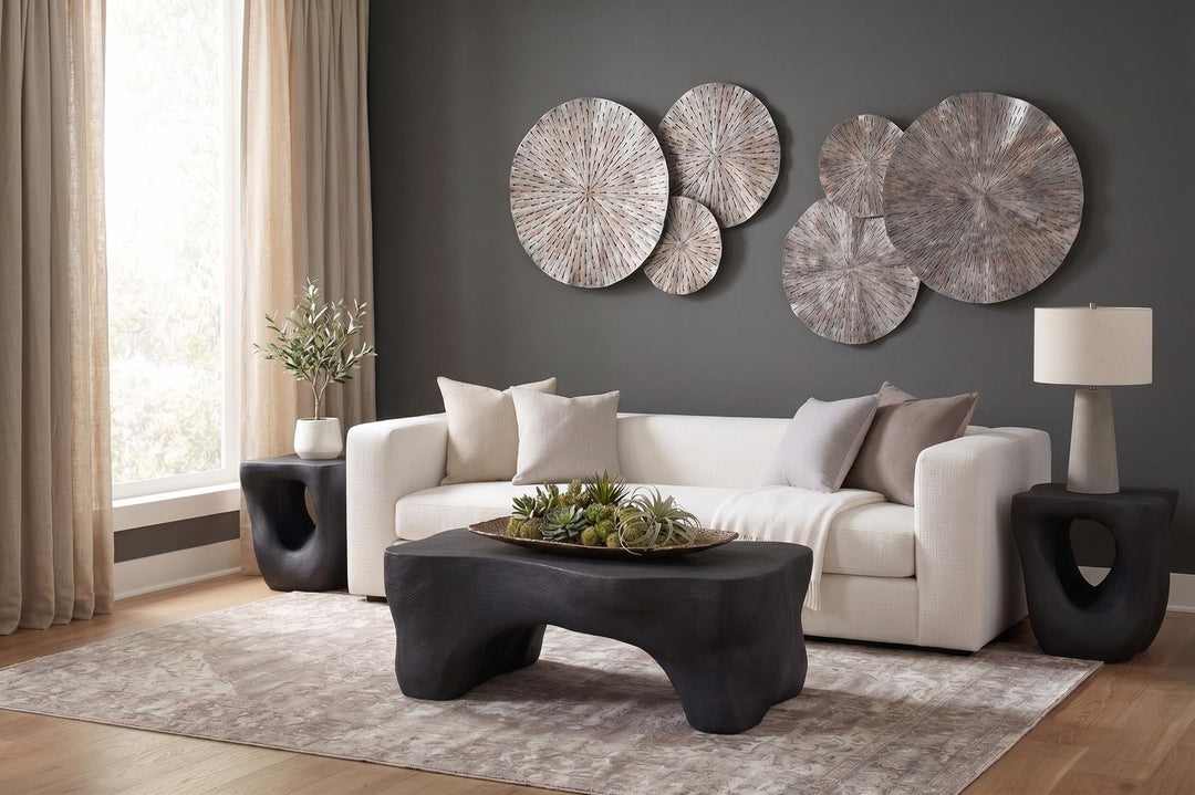 Strata Coffee Table, Charcoal Stone by Phillips Collection — room setting