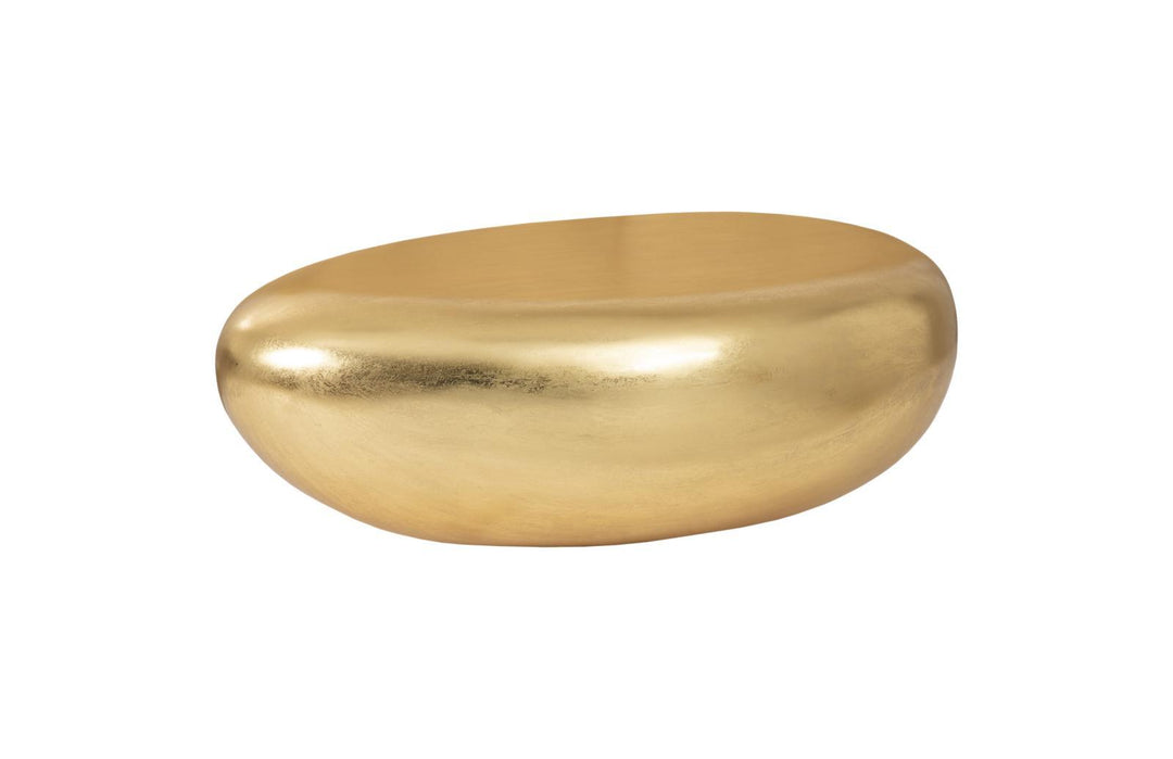 River Stone Coffee Table, Gold Leaf, Small by Phillips Collection — view 1
