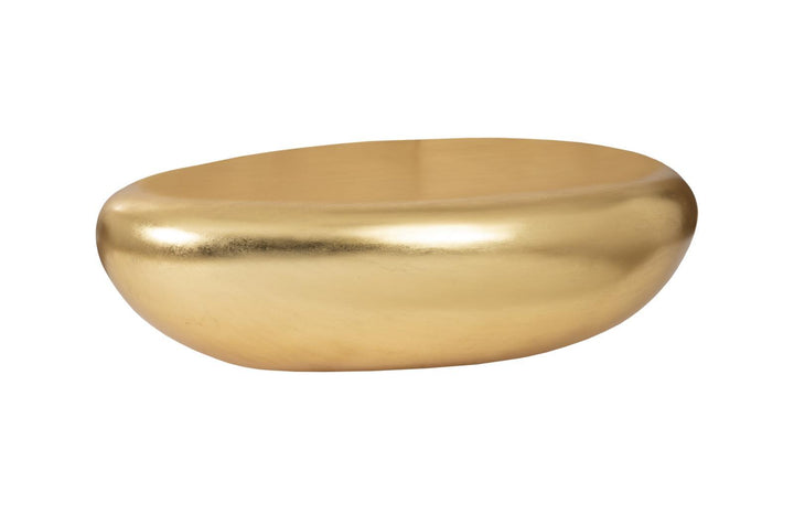 River Stone Coffee Table, Gold Leaf, Large by Phillips Collection — view 1