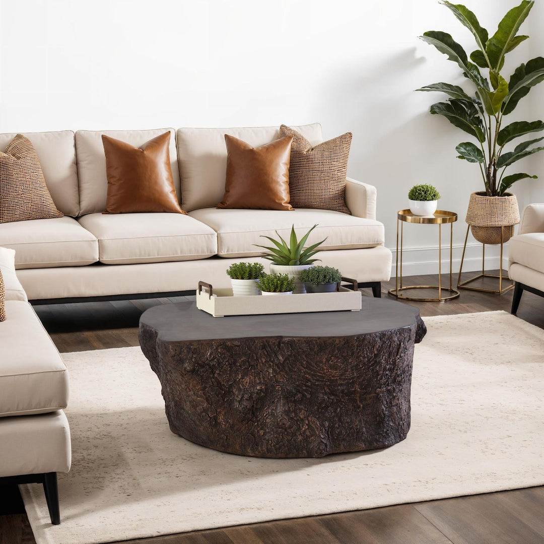 Bark Coffee Table, Bronze by Phillips Collection — room setting