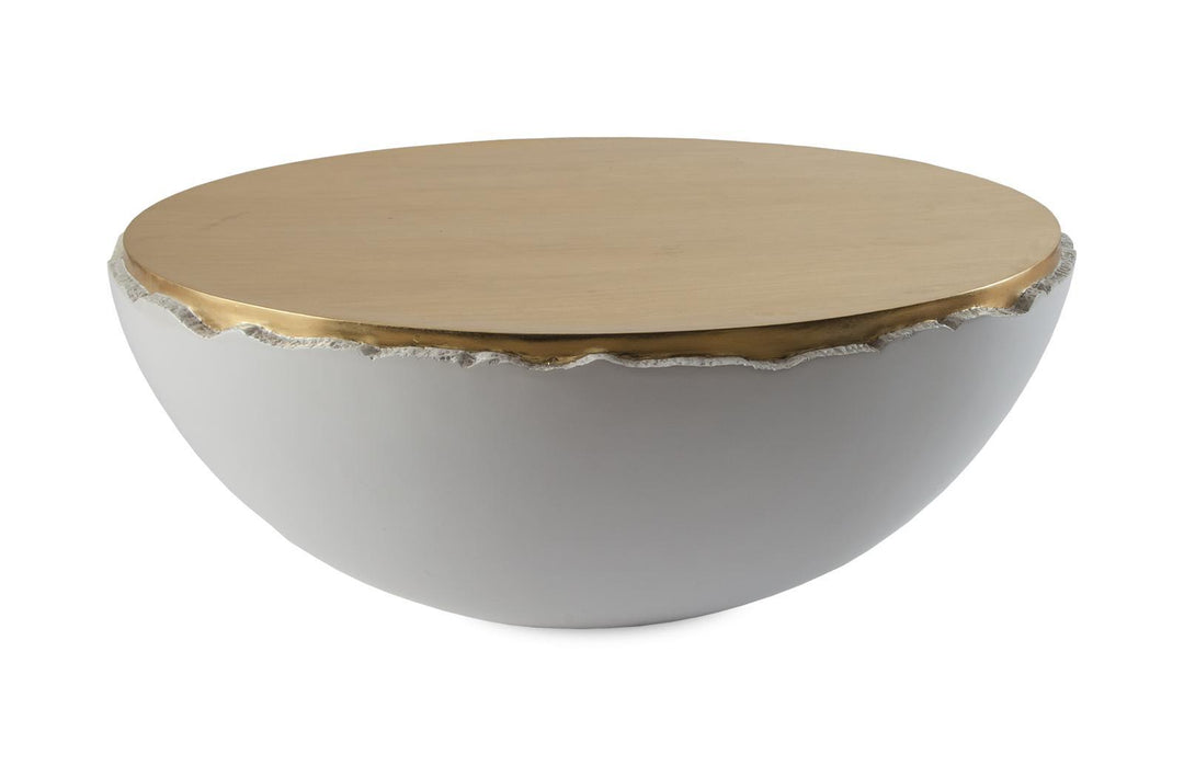 Broken Egg Coffee Table, White and Gold Leaf by Phillips Collection — view 1