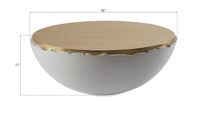 Broken Egg Coffee Table, White and Gold Leaf by Phillips Collection — view 3
