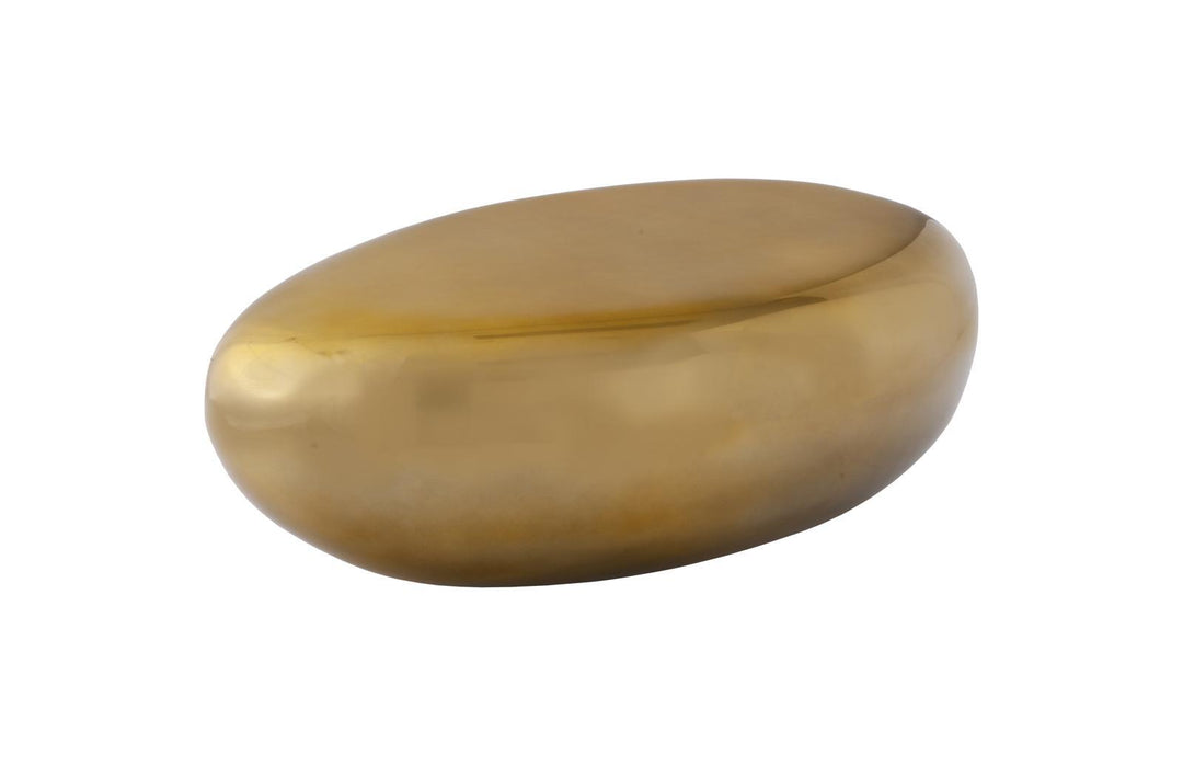 River Stone Coffee Table, Liquid Gold, Small by Phillips Collection — view 1