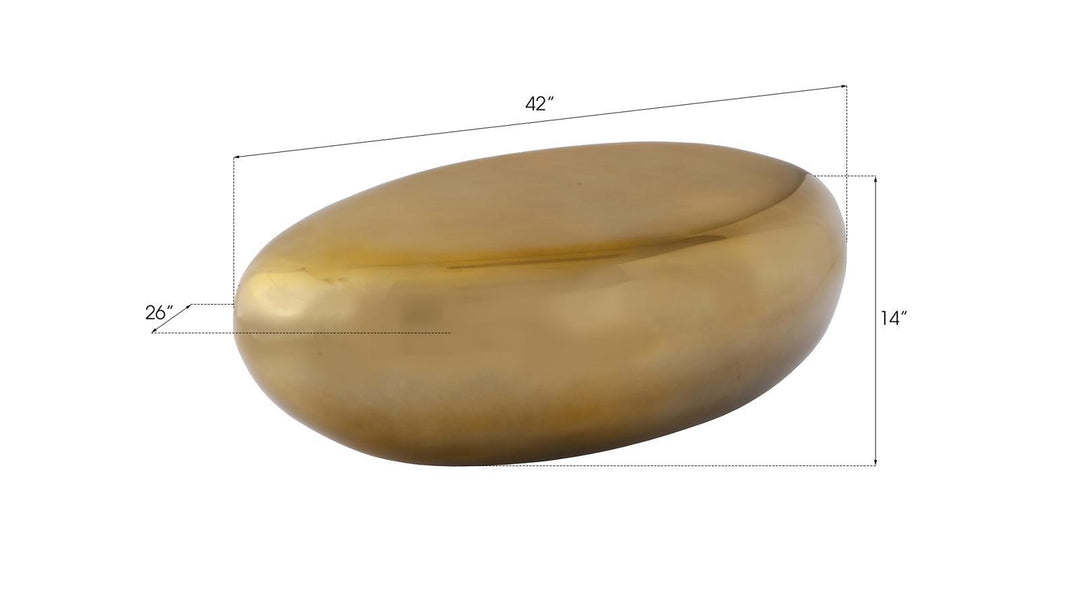 River Stone Coffee Table, Liquid Gold, Small by Phillips Collection — view 3