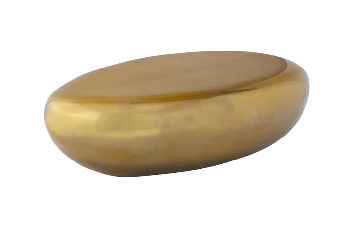 River Stone Coffee Table, Liquid Gold, Large by Phillips Collection — view 1