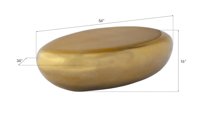 River Stone Coffee Table, Liquid Gold, Large by Phillips Collection — view 3