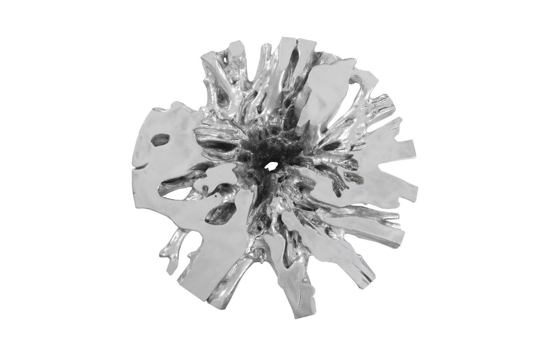 Abyss Cast Root Coffee Table With Glass, Silver Leaf by Phillips Collection — view 2