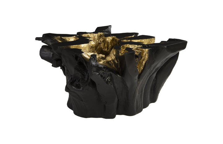 Noir Cast Root Coffee Table, Black, Gold Leaf by Phillips Collection — view 1
