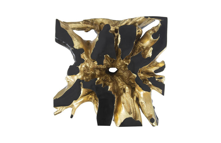 Noir Cast Root Coffee Table, Black, Gold Leaf by Phillips Collection — view 2