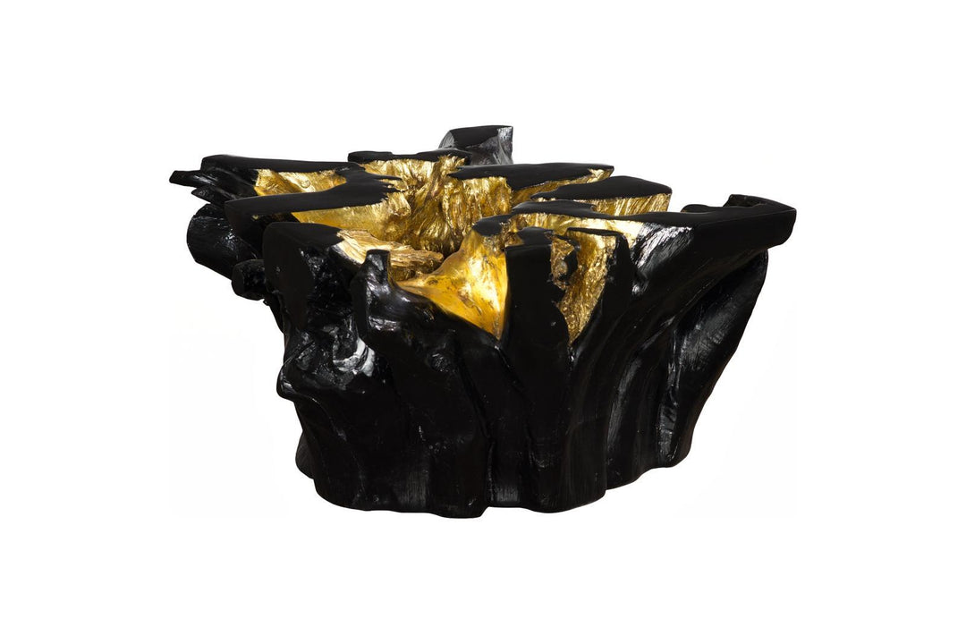 Noir Cast Root Coffee Table, Black, Gold Leaf by Phillips Collection — view 3