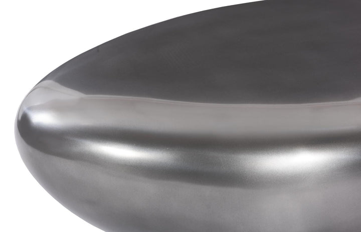 River Stone Coffee Table, Polished Aluminum, Small by Phillips Collection — view 3