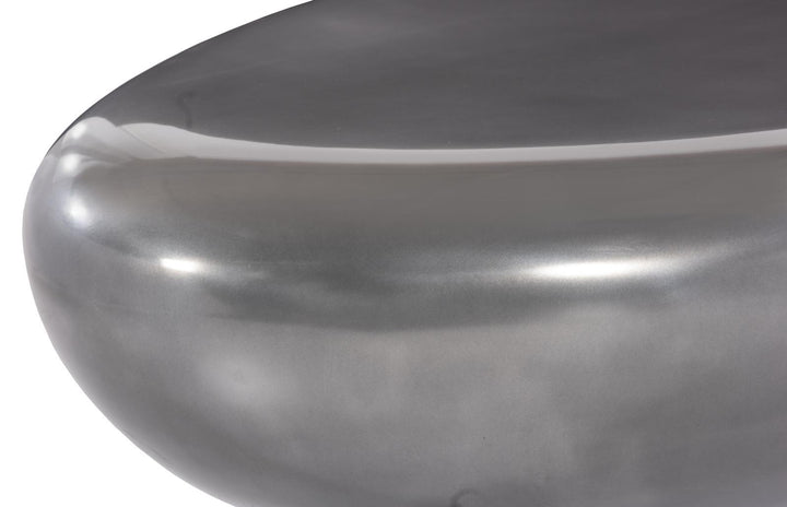 River Stone Coffee Table, Polished Aluminum, Large by Phillips Collection — view 3