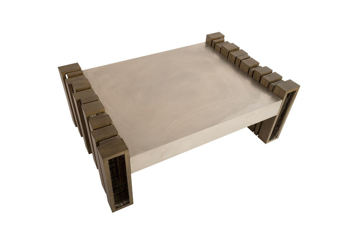 Barcode Coffee Table, Mahogany, Stainless Steel by Phillips Collection — view 2