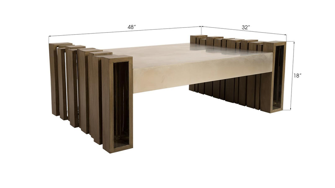 Barcode Coffee Table, Mahogany, Stainless Steel by Phillips Collection — view 3