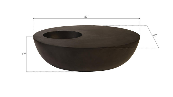 Indent Coffee Table, Oval, Black by Phillips Collection — view 3