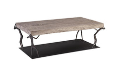Atlas Coffee Table, Chamcha Wood, Gray Stone Finish, Metal by Phillips Collection — view 1