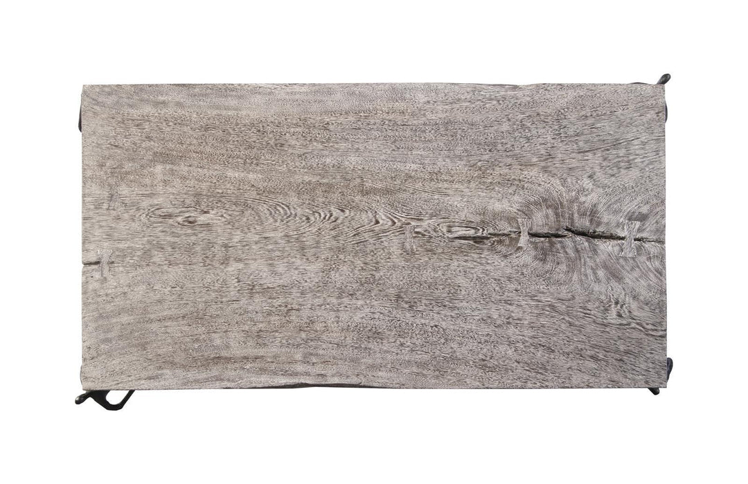 Atlas Coffee Table, Chamcha Wood, Gray Stone Finish, Metal by Phillips Collection — view 2