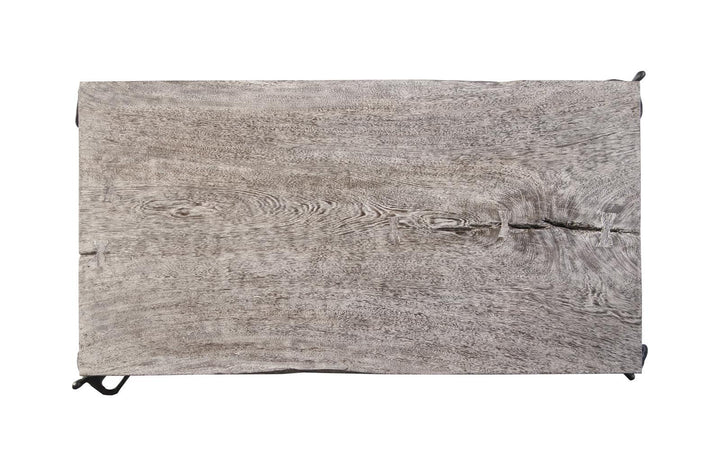 Atlas Coffee Table, Chamcha Wood, Gray Stone Finish, Metal by Phillips Collection — view 2