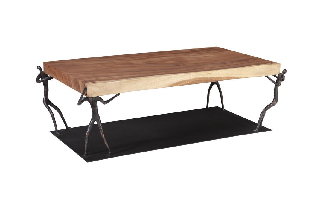 Atlas Coffee Table, Chamcha Wood, Natural, Metal by Phillips Collection — view 1