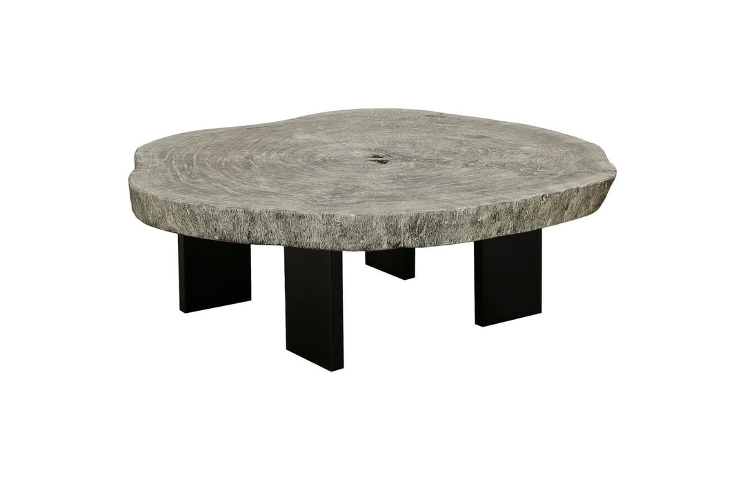 Floating Coffee Table with Black Legs, Gray Stone, Size Varies by Phillips Collection — view 1