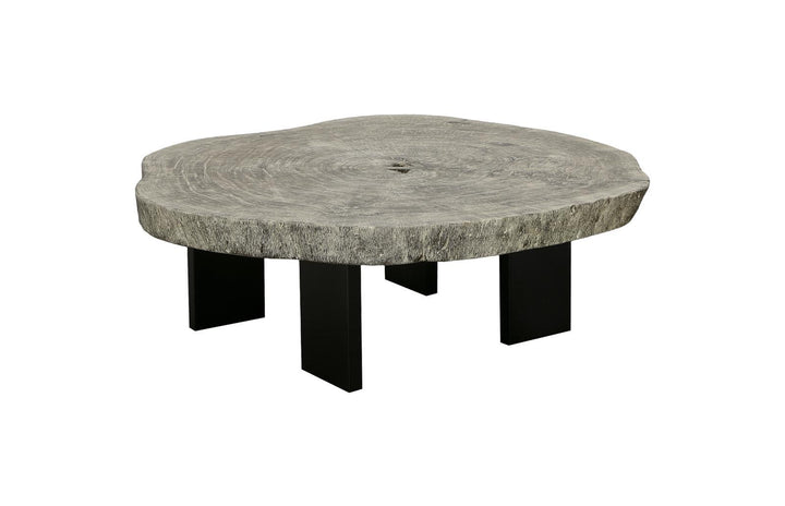 Floating Coffee Table with Black Legs, Gray Stone, Size Varies by Phillips Collection — view 1