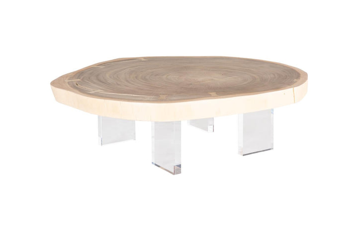 Floating Coffee Table with Acrylic Legs, Bleached , Size Varies by Phillips Collection — view 1