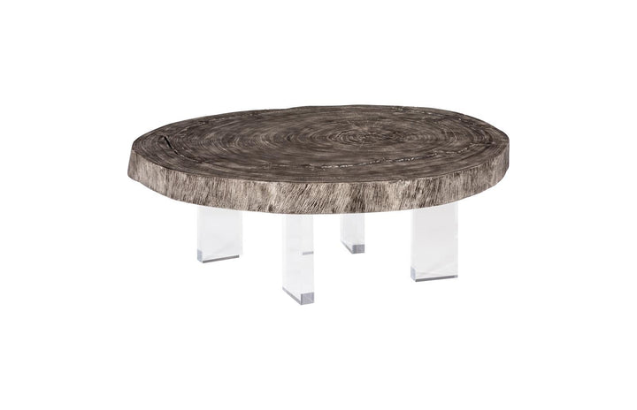 Floating Coffee Table On Acrylic Legs, Gray Stone , Size Varies by Phillips Collection — view 1