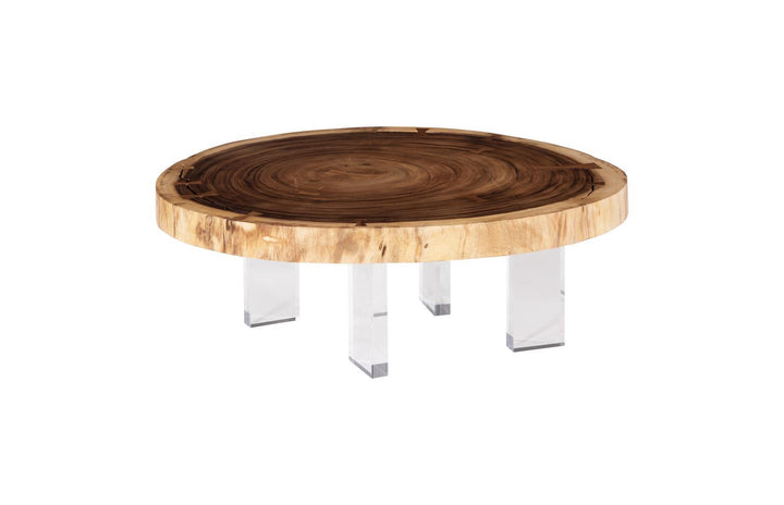 Floating Coffee Table with Acrylic Legs, Natural, Size Varies by Phillips Collection — view 1