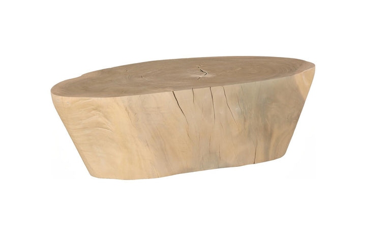 Lathe Coffee Table, Bleached, Large by Phillips Collection — view 1