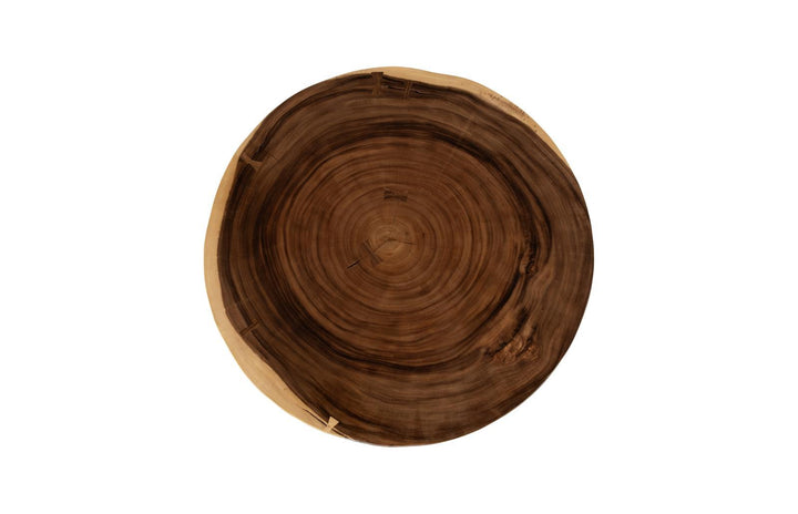 Floating Round Coffee Table With Acrylic Legs, Natural by Phillips Collection — view 2