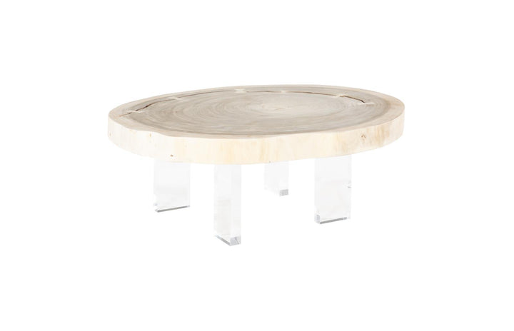 Floating Coffee Table with Acrylic Legs, Bleached, Size Varies by Phillips Collection — view 1