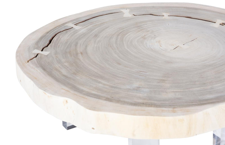 Floating Coffee Table with Acrylic Legs, Bleached, Size Varies by Phillips Collection — view 3