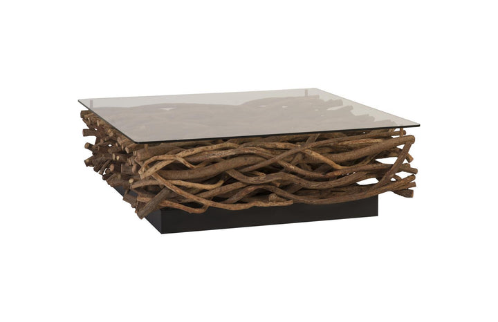 Vine Coffee Table, with Glass by Phillips Collection — view 1