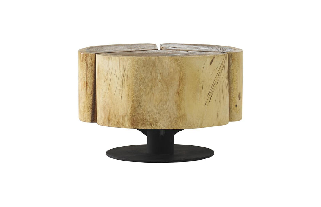 Clover Coffee Table, Chamcha Wood, Natural Finish, Metal Base by Phillips Collection — view 1
