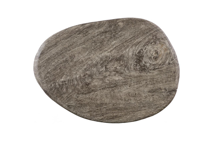 Skipping Stone Coffee Table, Brown Stone, Forged Legs by Phillips Collection — view 2
