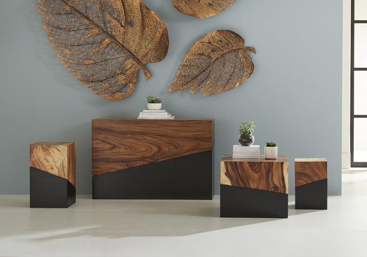 Geometry Small Coffee Table, Natural by Phillips Collection — room setting