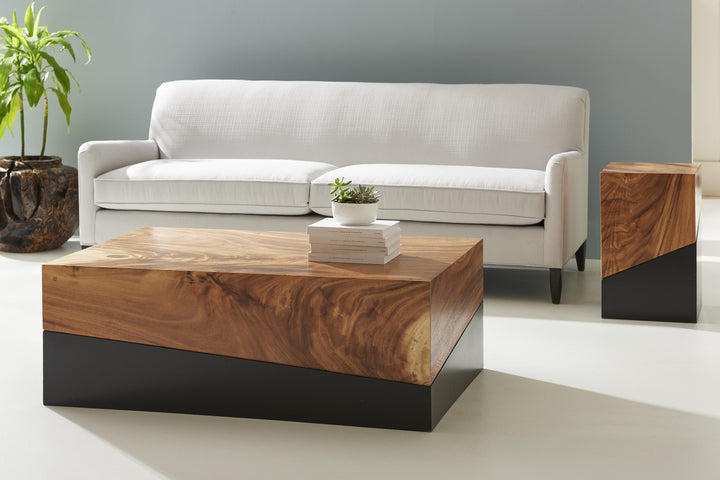 Geometry Coffee Table, Natural by Phillips Collection — room setting