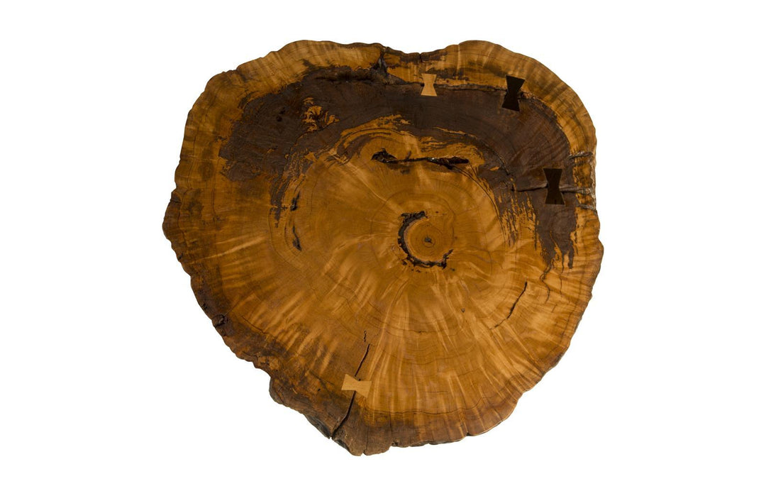 Burled Coffee Table, Black Metal Legs, Large by Phillips Collection — view 3