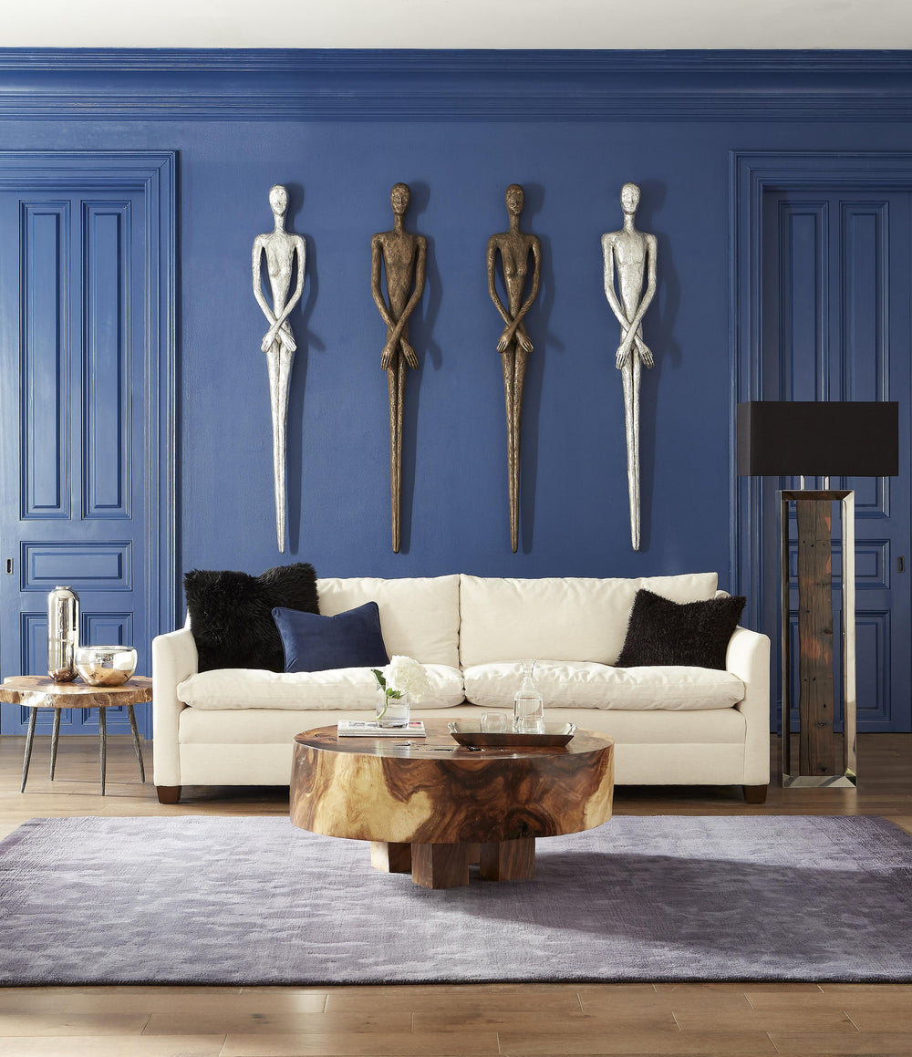 Burled Coffee Table, Black Metal Legs, Large by Phillips Collection — room setting