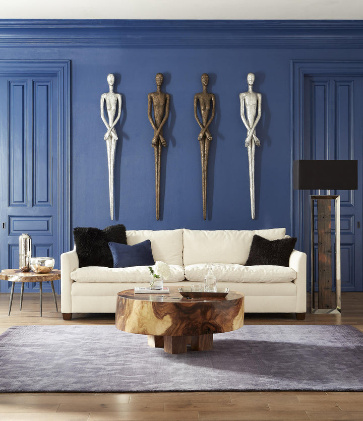 Burled Coffee Table, Black Metal Legs, Large by Phillips Collection — room setting