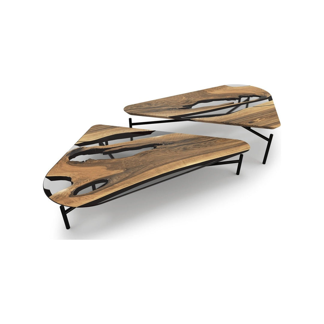 Philyra Walnut Wood Coffee Table Set Arditi Collection