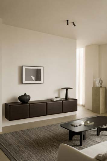 Ethnicraft PI Light hanging sideboard in a modern living room