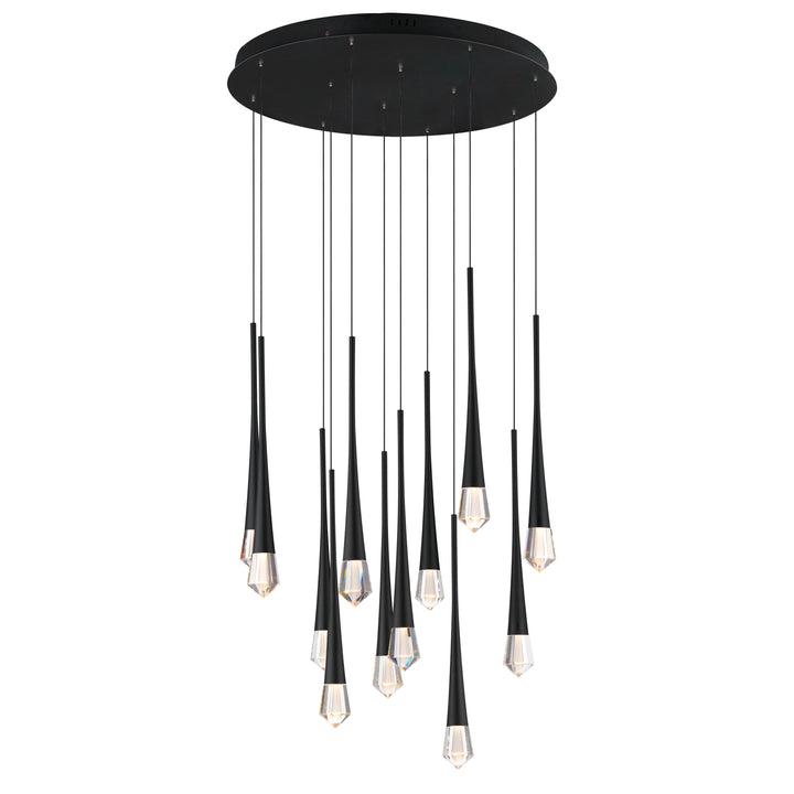 Pierce 12-Light LED Pendant by ET2 Lighting in Black finish