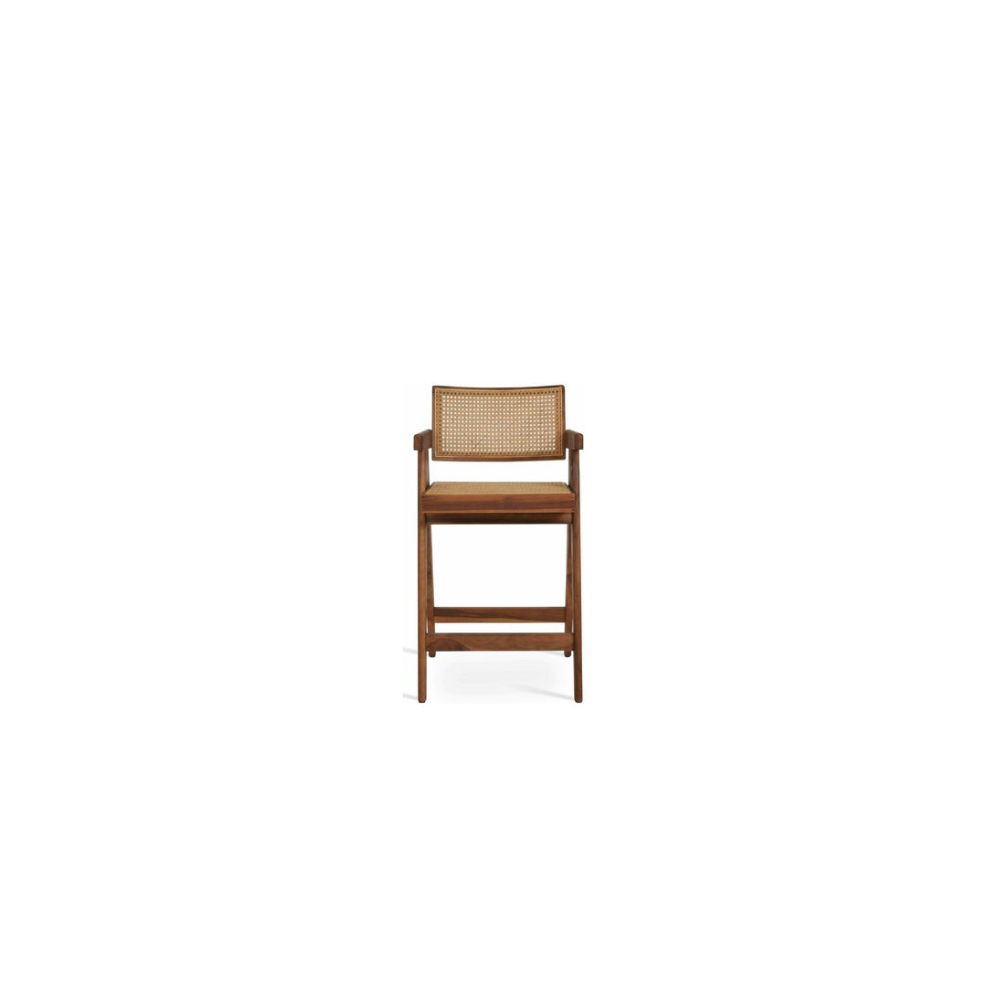 Pierre J Stool Teak Full Wicker Outdoor Stools Soho Concept